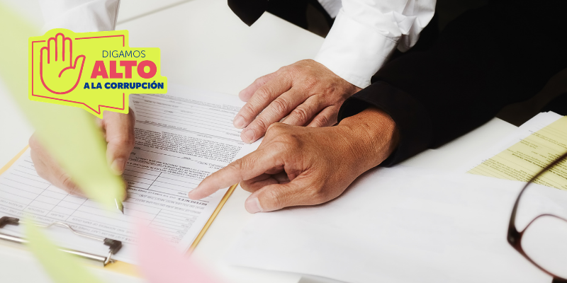 referencia imagen caso observatorio agosto con icono alto a la corrupción