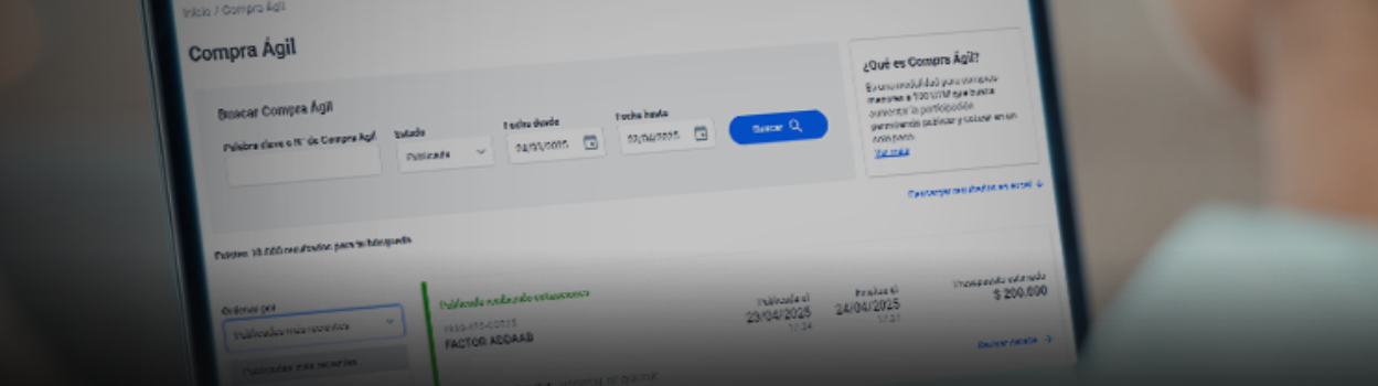 Aprovecha las oportunidades de negocio con el buscador de Compra Ágil de Mercado Público