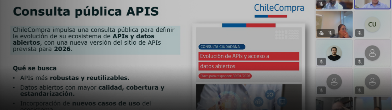 Mesa de Datos de ChileCompra abordó avances en APIs, datos abiertos e innovación tecnológica en compras públicas